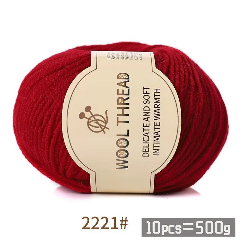 500g 290 Fil de laine d'alpaga peigné moyennement grossier, kit de matériel de tricot fait à la main chaud et à la mode pour l'automne et l'hiver, plusieurs couleurs de boules de fil pour fabriquer des pulls, des foulards