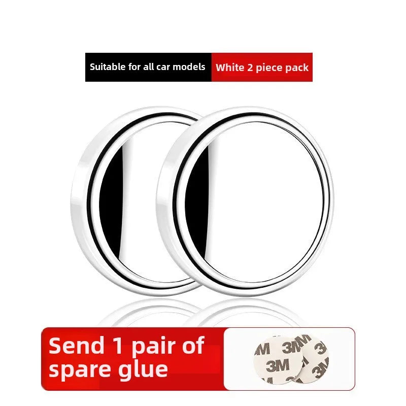 Miroir d'angle mort convexe à cadre rond, 2 pièces, sécurité de conduite, grand angle à 360 degrés, rétroviseur transparent réglable, accessoires de voiture
