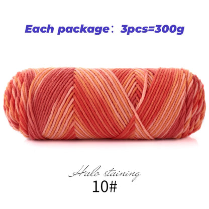 Pull auto-tissé en coton au lait teint à 5 brins, écharpe, couverture moyenne épaisse, fil au Crochet tissé fait à la main, 300g