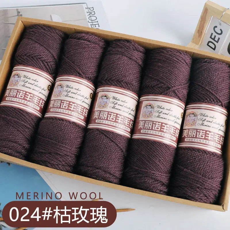 Fil de laine mérinos épais au Crochet à la main, 500 g/ensemble, pour chapeaux, manteaux, pulls, fil de laine mérinos doux pour la peau, gonflé, doux et chaud