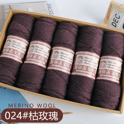 Fil de laine mérinos épais au Crochet à la main, 500 g/ensemble, pour chapeaux, manteaux, pulls, fil de laine mérinos doux pour la peau, gonflé, doux et chaud