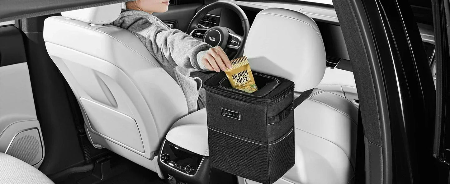 1 corbeille à déchets universelle pour voiture, poubelle suspendue avec poches de rangement, gardez votre voiture propre