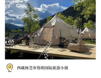 Tente Star Gazer avec logo personnalisé, 4m, 5m, 6m, quatre saisons, camping, blanc, kaki, Oxford, coton, étanche, goutte d'eau pour la fête