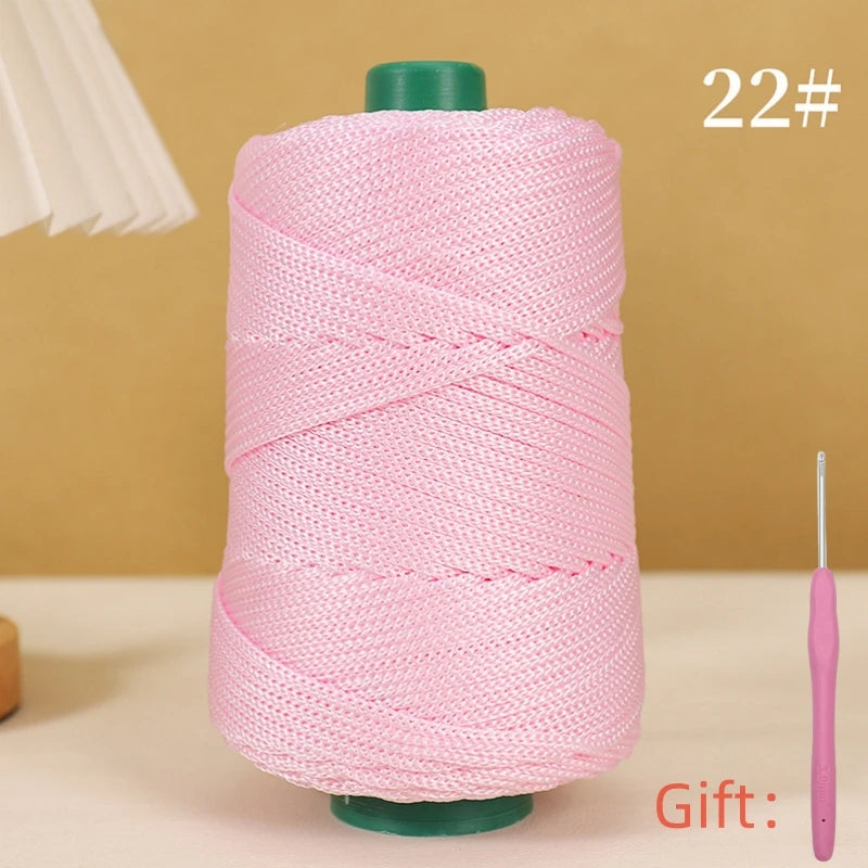 Corde légère au crochet, 250g, 3mm, fil creux cool au crochet, chapeau de soleil d'été, tricot à la main, fils épais, sac, coussin de chapeau