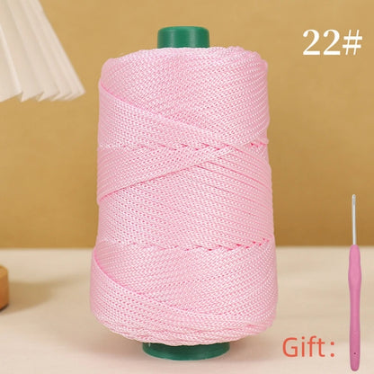Corde légère au crochet, 250g, 3mm, fil creux cool au crochet, chapeau de soleil d'été, tricot à la main, fils épais, sac, coussin de chapeau