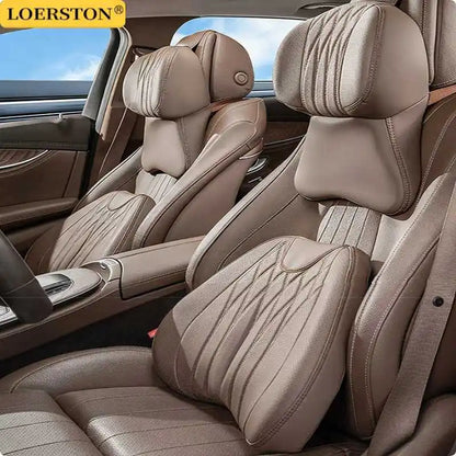 High Quality Universal Car Headrest Cushion Car Seat Neck Pillow Perforated Leather Breathable Lumbar Support Car Pillow
