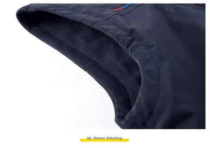 Gilet de sport d'extérieur en polaire épaisse pour homme, réversible, décontracté, coupe ample, fermeture éclair, couleur unie, automne-hiver