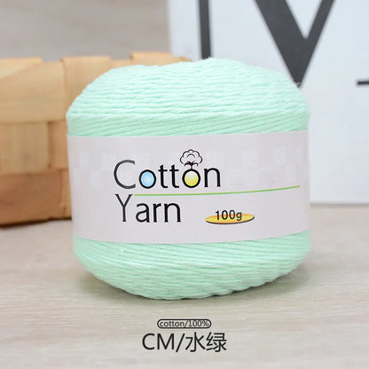 100 g/rouleau fil de coton pur coloré bébé fil de coton doux gros bébé coton Crochet tricots bricolage fil à tricoter à la main