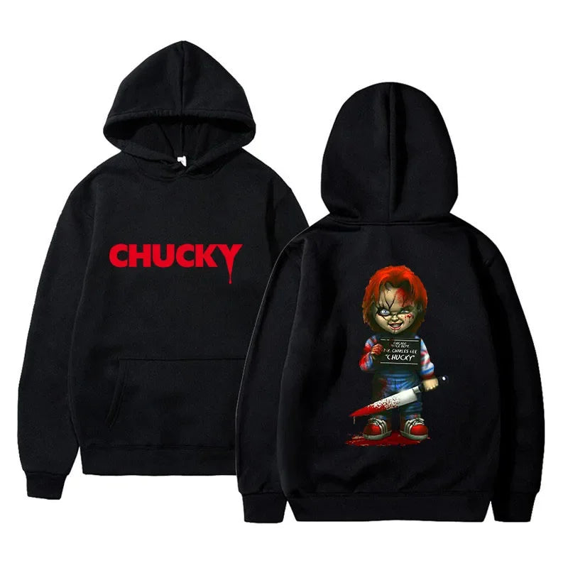 Sweat à Capuche pour Homme et Femme, avec Motif de Film d'Horreur Play Chucky, Harajuku, Hip Hop, Streetwear, Automne et Hiver