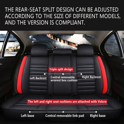 Pour 5 sièges housses de siège de voiture housse de siège en cuir PU housse de coussin de siège ensemble complet tapis de protection de siège avant arrière pour camions SUV