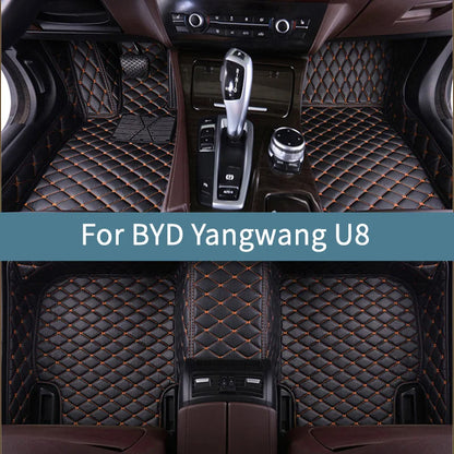 Tapis de sol de voiture en cuir pour BYD Yangwang U8 2023 2024 2025 2026, ensemble complet imperméable pour tous les temps