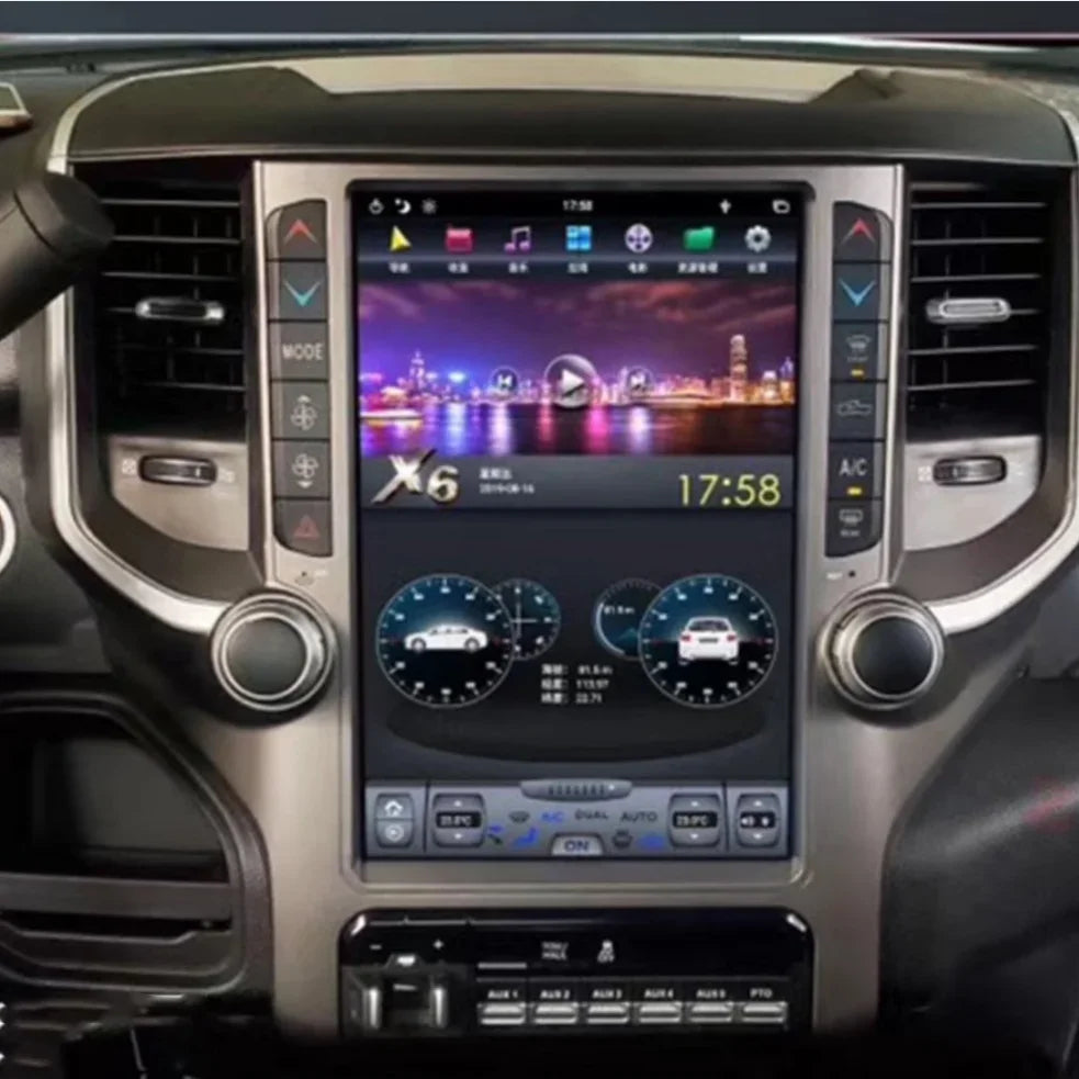 Écran de Navigation GPS Android 13 pour Dodge Ram 2018 – 2020, autoradio Carplay, lecteur multimédia stéréo, unité principale 13.6 pouces DSP