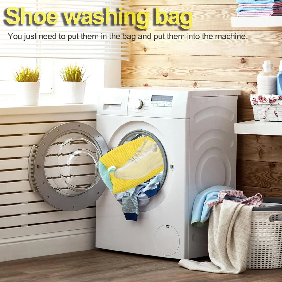 Sac de lavage pour chaussures durable (1/2 pièces) pour tous types de chaussures, idéal pour les baskets et les chaussures décontractées, sac de lavage pour la lessive