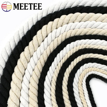 Cordons en macramé de 5 mètres, 7-15mm, 3 actions, corde torsadée en coton pour sac fait à la main, matériel artisanal pour la maison, accessoires de couture