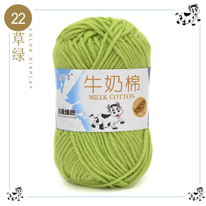 Fil à tricoter en coton au lait, 5 brins, 50g, pour bricolage de sacs de poupée, fil, écharpe, chaussettes