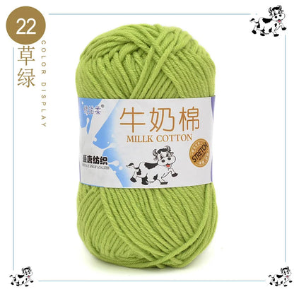 Fil à tricoter en coton au lait, 5 brins, 50g, pour bricolage de sacs de poupée, fil, écharpe, chaussettes