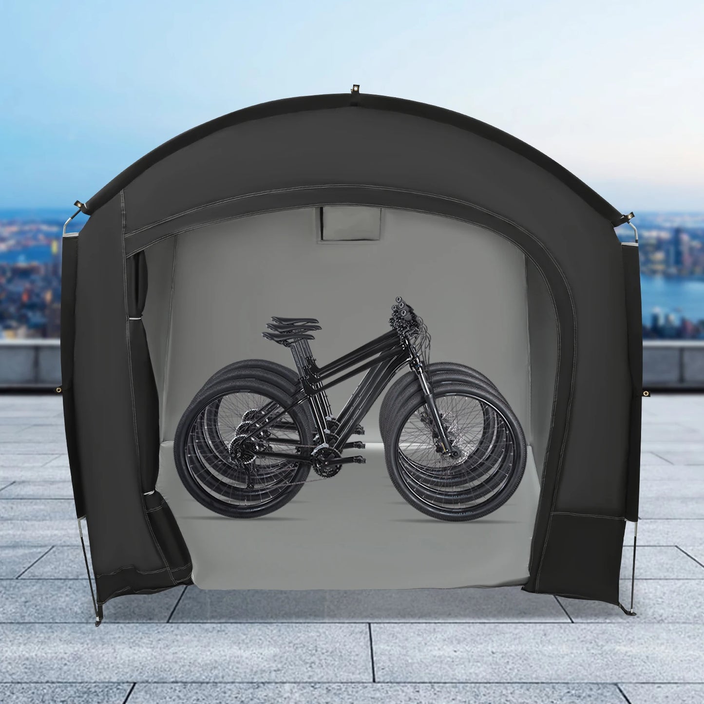 Abri de rangement de vélo pour 1-4 vélos, tente d'abri de vélo Portable et étanche 220x150x185cm, couverture de pare-soleil pliable en tissu Oxford 210D