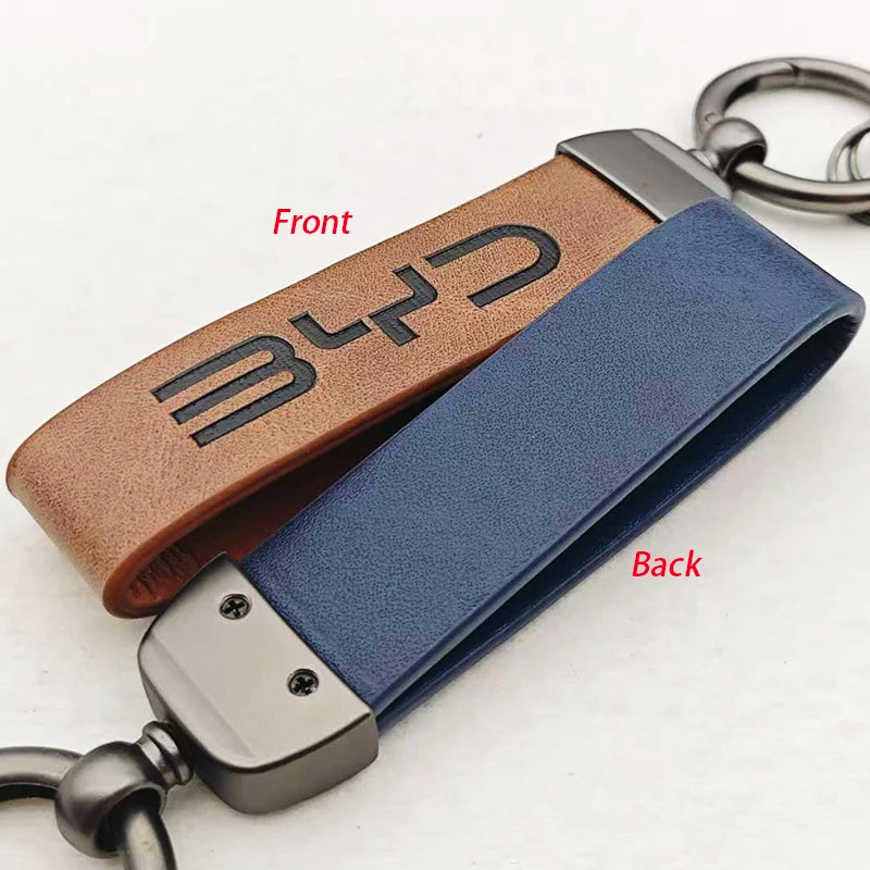 Porte-clés de voiture en cuir de luxe, Logo BYD, meilleur cadeau pour BYD ATTO SEAL DOLPHIN