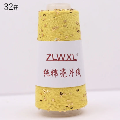   Блэк – fil de coton à paillettes, 100g, 800M, 3mm, décoration tricotée, crochet à la main, tricot jaune