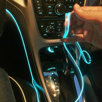 Bande Lumineuse LED Flexible de 5m, Tube de Lumière Froide EL avec USB, Lampe d'Ambiance de Décoration Automobile