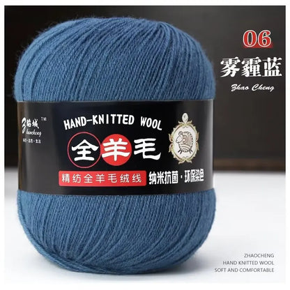 Rouleau de fil mérinos pur 100% laine, 50 g/rouleau, pour tricoter à la main, écharpe douce, pull, bricolage de poupée, matériel tissé
