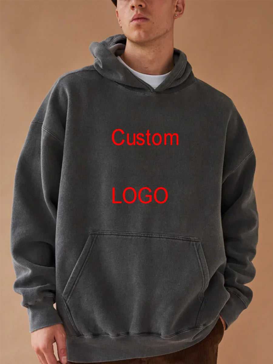 Sweat à capuche rétro vintage pour hommes, pull à capuche, impression à chaud, bricolage, 100% coton, personnalisé, votre logo, DTG, streetwear, hip-hop