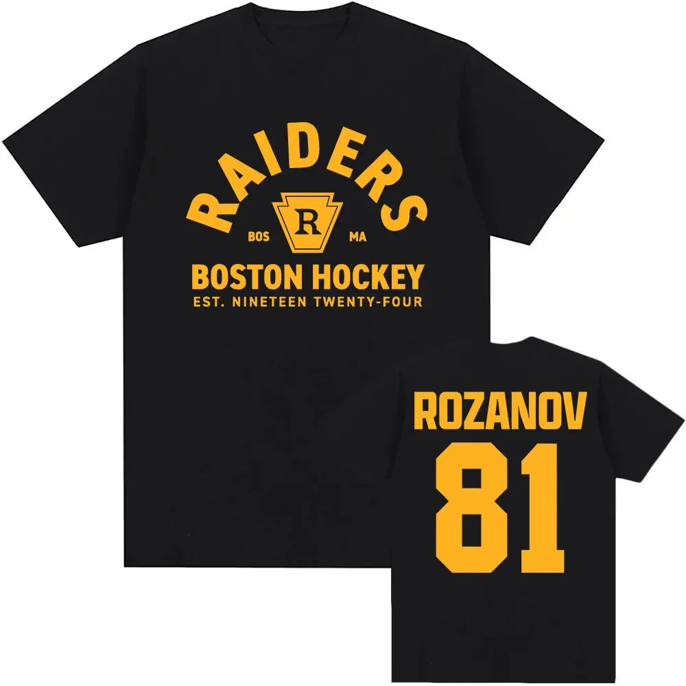 TV chauffé rénov Llya Rozanov 81 Boston Raiders T-shirt femmes hommes vêtements à manches courtes coton mode T-shirt imprimé graphique T-shirt