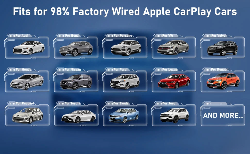 Adaptateur/dongle CarPlay sans fil pour voitures à partir de 2015 et iPhone iOS 10 +, câble d'usine