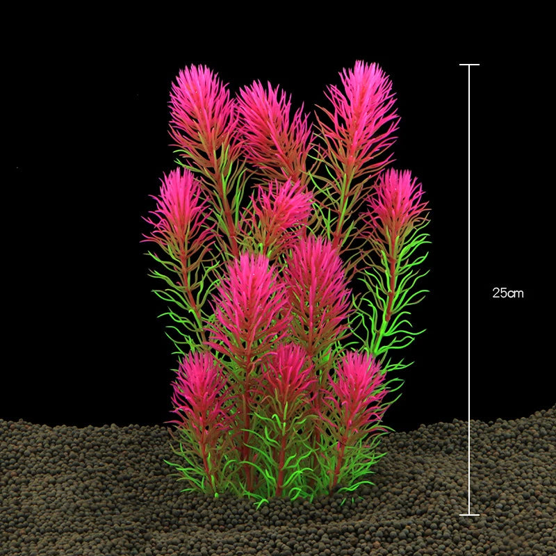Plantes artificielles décoratives pour aquarium, herbe aquatique en plastique pour décorations d'aquarium, accessoires pour aquarium, plantas acuario