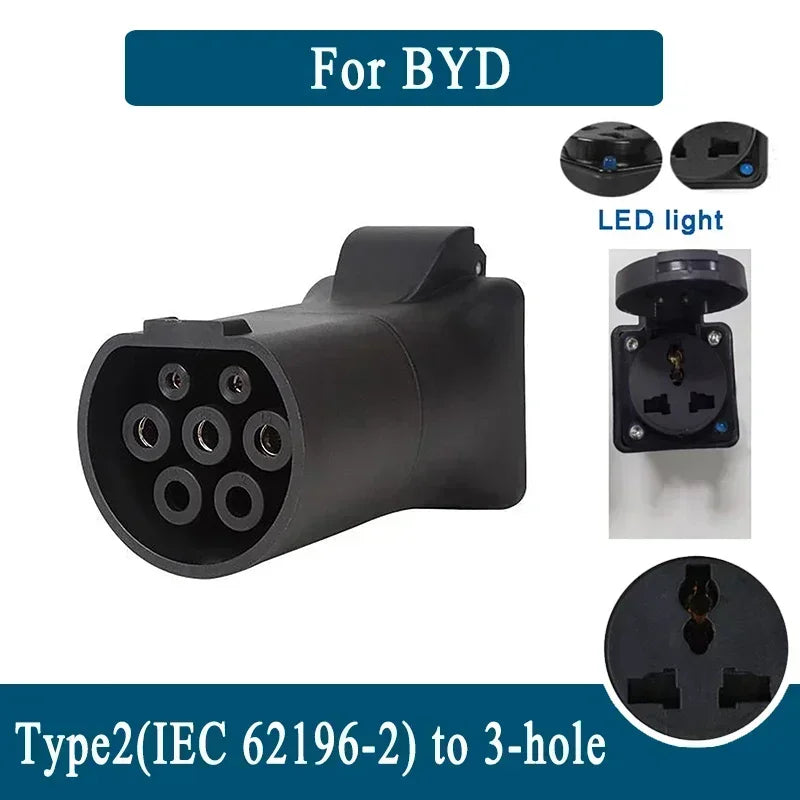 Câble de charge de décharge de voiture EV, adaptateur de station d'alimentation pour BYD Atto 3, prend en charge V2L, GB, T, mâle, femelle vers EU Schuko, V2L