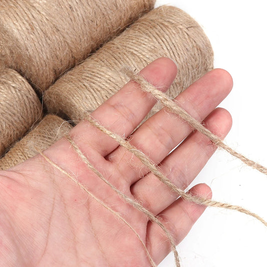 100 mètres corde de Jute naturelle chaîne ruban artisanat bricolage Vintage cordon de Jute fil de ficelle couture cadeau fête de mariage décoration de la maison