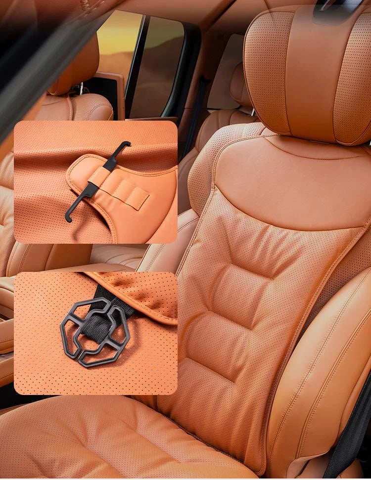 Housse de siège de voiture universelle en cuir, housse de coussin de taille pour siège de voiture, quatre saisons, coussin de Protection pour sièges intérieurs automobiles, accessoire de voiture