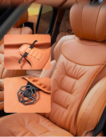 Housse de siège de voiture universelle en cuir, housse de coussin de taille pour siège de voiture, quatre saisons, coussin de Protection pour sièges intérieurs automobiles, accessoire de voiture