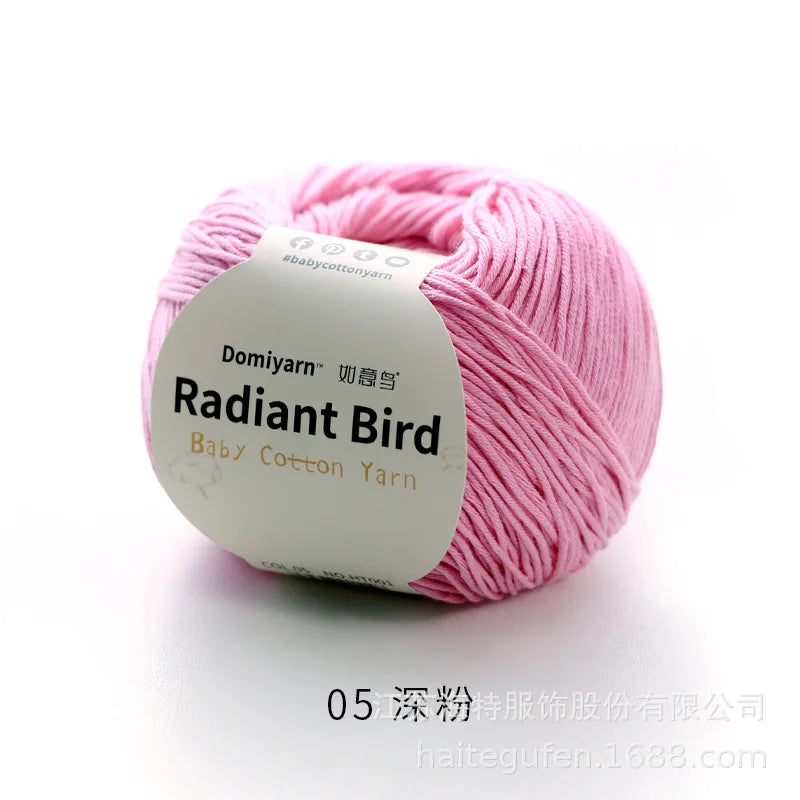Fil de coton pur 100% biologique, fil pour bébé 50g pour tricoter, crochet et artisanat, crochet tissé à la main, pull, chapeau, fil d'écharpe