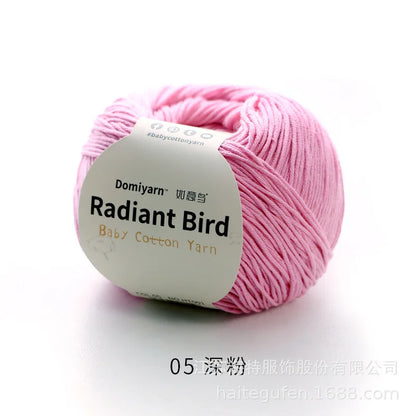 Fil de coton pur 100% biologique, fil pour bébé 50g pour tricoter, crochet et artisanat, crochet tissé à la main, pull, chapeau, fil d'écharpe