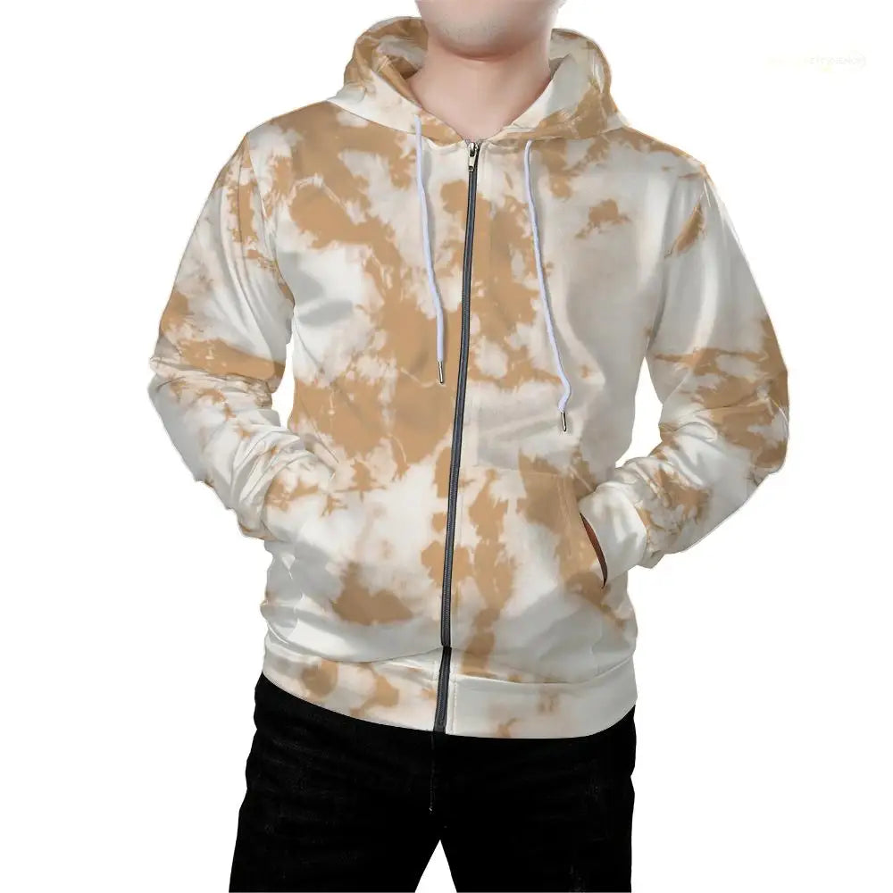 Sweat à capuche personnalisé imprimé en 3D avec fermeture éclair, lien à capuche pour hommes automne/hiver