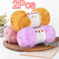 Fil de laine de vison au Crochet, 2 pièces, fil de fausse fourrure, cachemire, tricot à la main, fil de pull, vêtements, écharpe, fil de vison moelleux