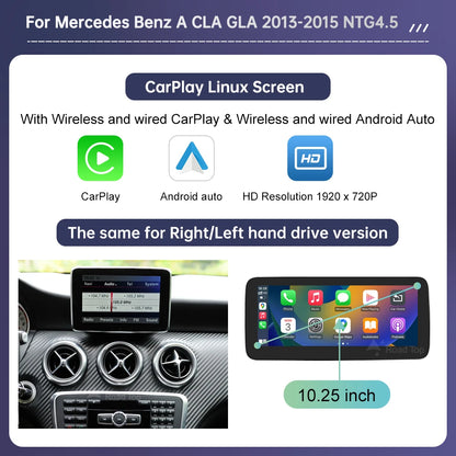 Écran tactile pour Mercedes Benz classe A W176 CLA GLA classe B W246 NTG4.5 GPS multimédia avec lecteur de voiture Carplay Android Auto