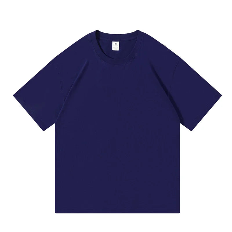 100% coton hommes femmes été T-shirt ample à manches courtes décontracté basique T-Shirt col rond couleur unie respirant unisexe hauts