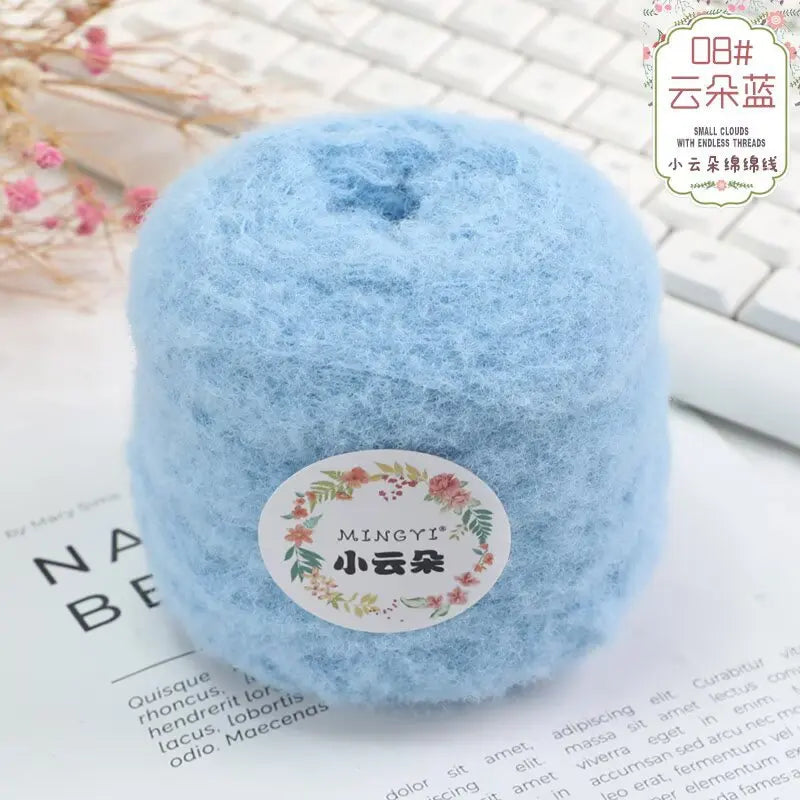 100g/boule 6 brins de fil de coton nuage tissé à la main bricolage gaufre écharpe chapeau bébé fil balle
