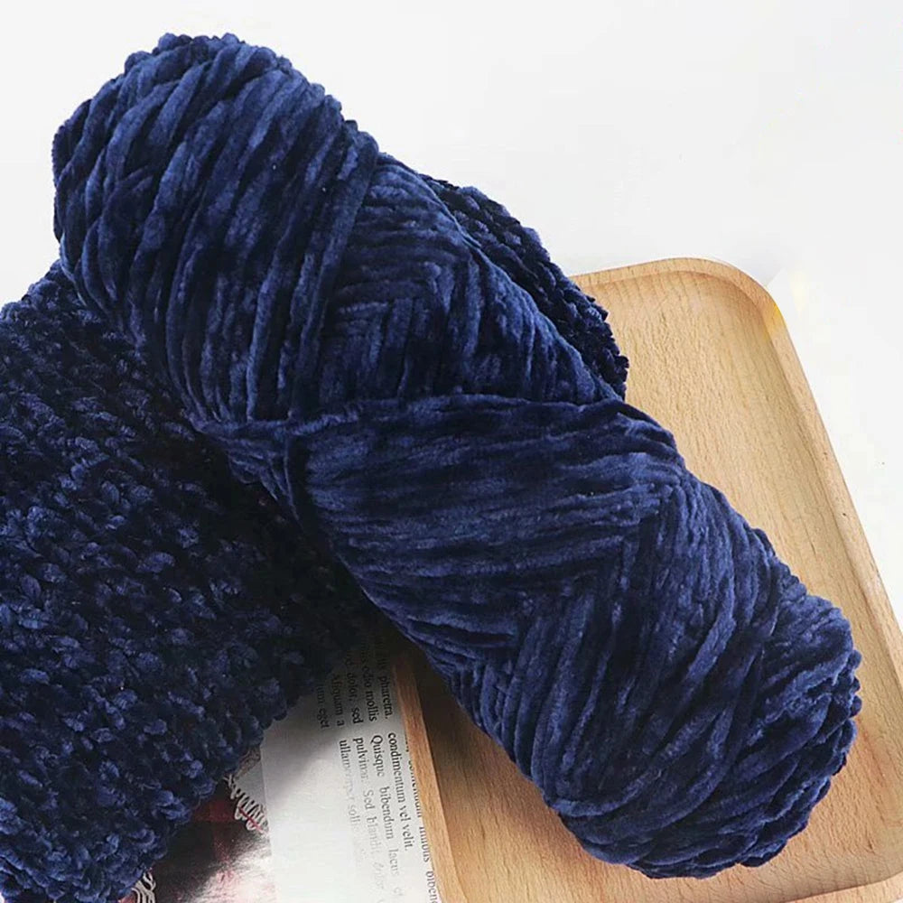 Fil de velours doux en Chenille, mélange de laine tricotée au Crochet, écharpe faite à la main, manteau, couverture et chapeau pour bébé, 95g