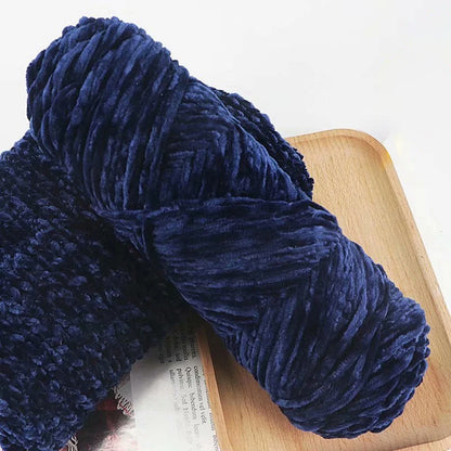 Fil de velours doux en Chenille, mélange de laine tricotée au Crochet, écharpe faite à la main, manteau, couverture et chapeau pour bébé, 95g