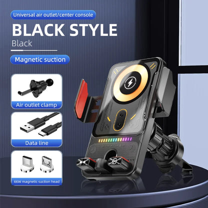 Adaptateur de chargeur de voiture sans fil 15W, serrage automatique, charge Super rapide, support de téléphone pour voiture, pour iPhone 16 15 Pro Max Samsung