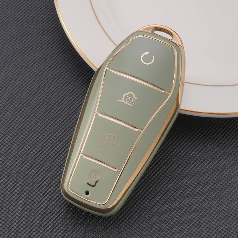 Étui pour clé de voiture en TPU à 4 boutons, housse de protection pour télécommande BYD Atto 3 Han EV Dolphin, accessoires automobiles