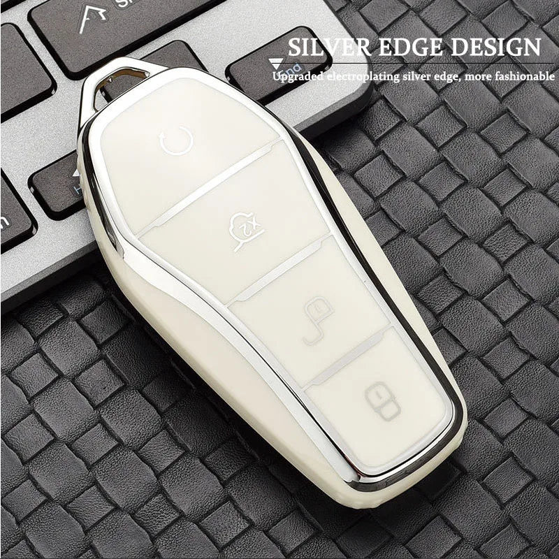 Étui de protection pour clé de voiture en TPU souple, 4 boutons, pour BYD Qin Plusdmi Atto 3 Han EV Dolphin, accessoires de voiture durables, nouvelle collection
