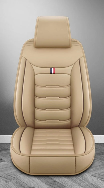 Housse de siège de voiture universelle fendue, entièrement entourée, respirante, confortable, de luxe, en cuir, coussin de siège de voiture, housse de siège complète
