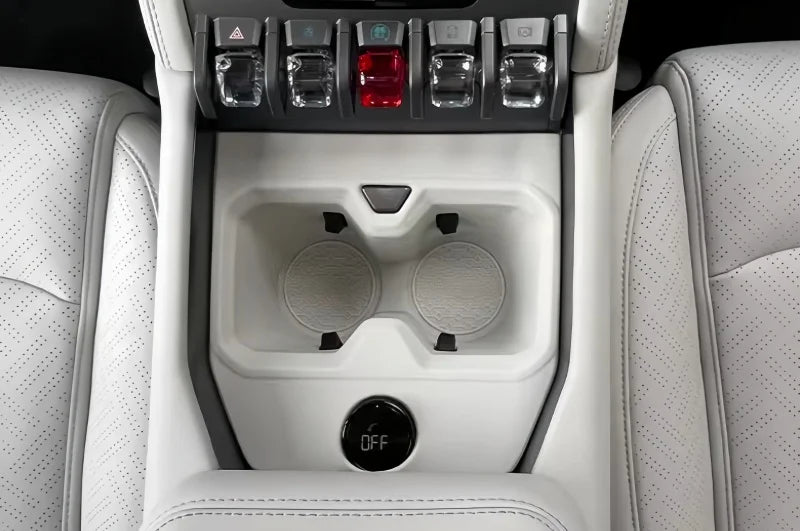 Boîte d'accoudoir de voiture modifiée en titane 3 pour BYD Leopard 3, avec tasse de Drainage avant de réfrigérateur, coussinet de protection en Silicone