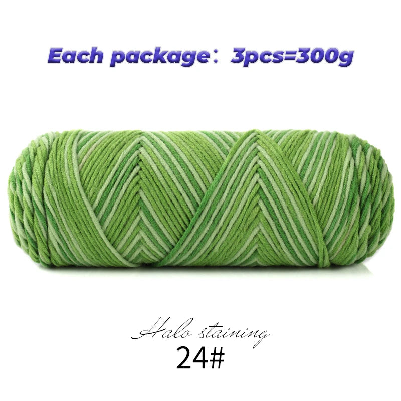 Pull auto-tissé en coton au lait teint à 5 brins, écharpe, couverture moyenne épaisse, fil au Crochet tissé fait à la main, 300g