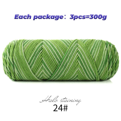 Pull auto-tissé en coton au lait teint à 5 brins, écharpe, couverture moyenne épaisse, fil au Crochet tissé fait à la main, 300g