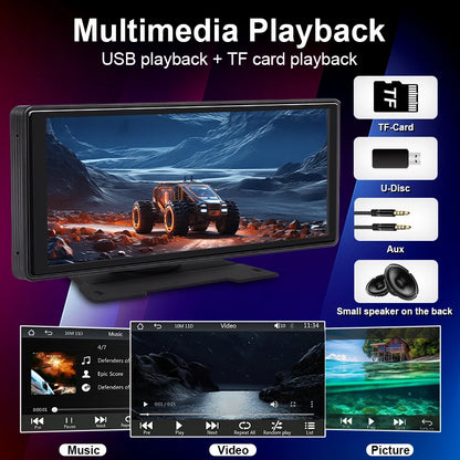 10.26 "voiture miroir Radio multimédia lecteur vidéo universel sans fil Carplay Android Auto écran avec Bluetooth AUX USB